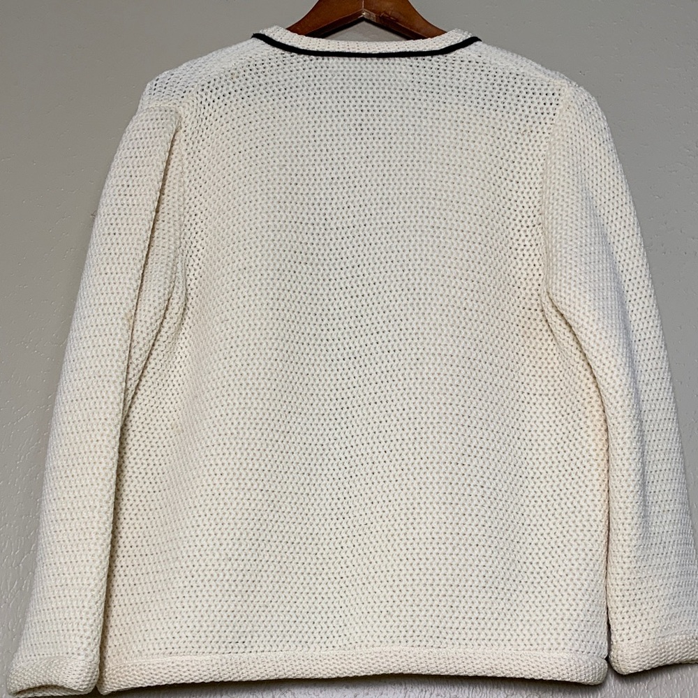 Ethel of Beverly Hills Wool Sweater Cardigan M Vintage Novelty Travel C.1960 MCM - Picture 10 of 16